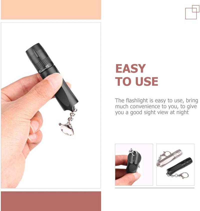 Veemoon Mini Portable LED Keychain Flashlight High Intensity Torch For Camping EDC Black - Image 5